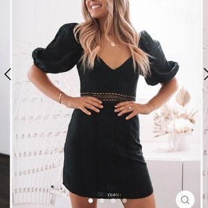 Esther and Co. Black Bohemian Mini Dress